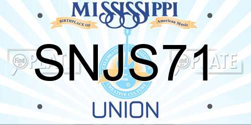 SNJS71 Mississippi License Plate