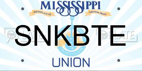 SNKBTE Mississippi License Plate