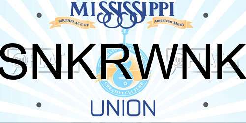 SNKRWNK Mississippi License Plate