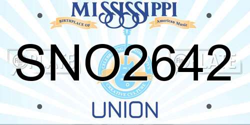 SNO2642 Mississippi License Plate