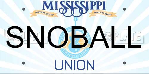SNOBALL Mississippi License Plate