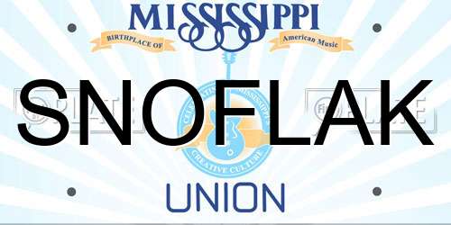 SNOFLAK Mississippi License Plate