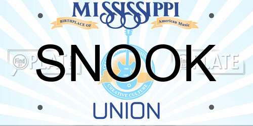 SNOOK Mississippi License Plate