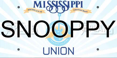 SNOOPPY Mississippi License Plate