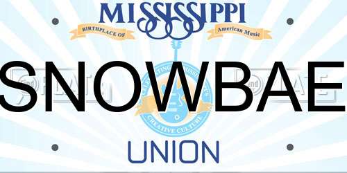SNOWBAE Mississippi License Plate