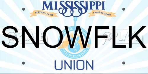 SNOWFLK Mississippi License Plate
