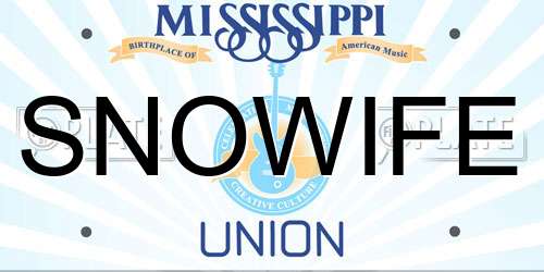 SNOWIFE Mississippi License Plate