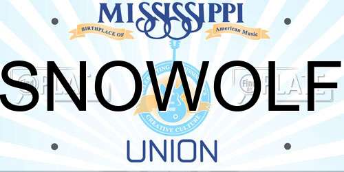 SNOWOLF Mississippi License Plate