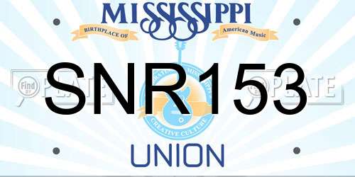 SNR153 Mississippi License Plate