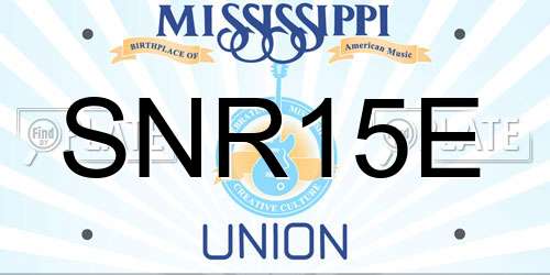 SNR15E Mississippi License Plate