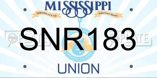 SNR183 Mississippi License Plate