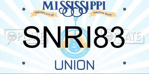 SNRI83 Mississippi License Plate