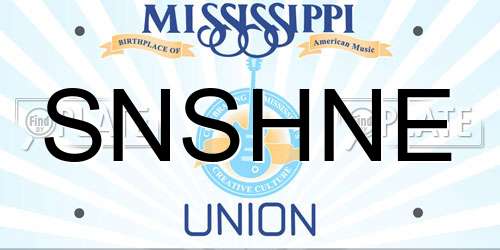 SNSHNE Mississippi License Plate