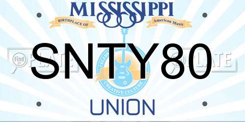 SNTY80 Mississippi License Plate