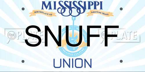SNUFF Mississippi License Plate