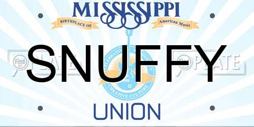 SNUFFY Mississippi License Plate