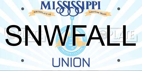 SNWFALL Mississippi License Plate