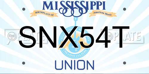 SNX54T Mississippi License Plate