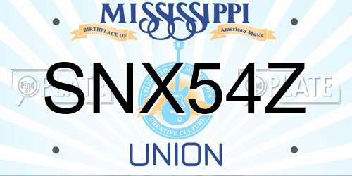 SNX54Z Mississippi License Plate