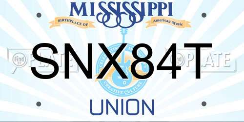 SNX84T Mississippi License Plate
