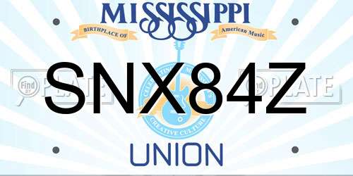 SNX84Z Mississippi License Plate