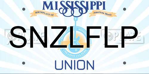SNZLFLP Mississippi License Plate