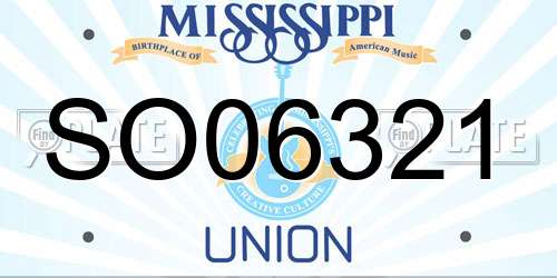 SO06321 Mississippi License Plate