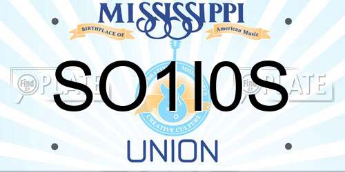 SO1I0S Mississippi License Plate