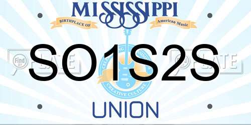 SO1S2S Mississippi License Plate