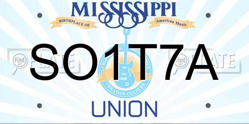 SO1T7A Mississippi License Plate