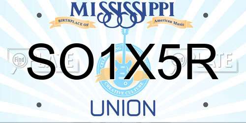 SO1X5R Mississippi License Plate