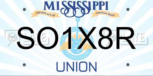SO1X8R Mississippi License Plate