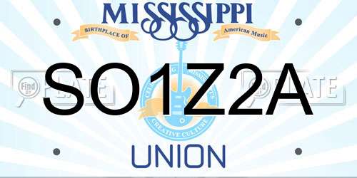 SO1Z2A Mississippi License Plate
