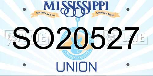 SO20527 Mississippi License Plate