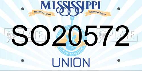 SO20572 Mississippi License Plate