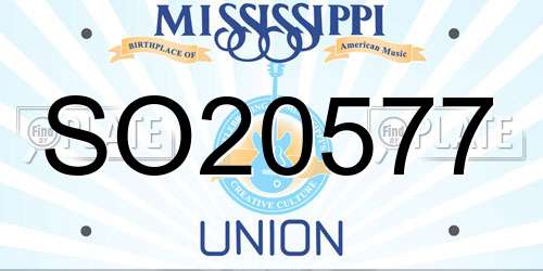 SO20577 Mississippi License Plate