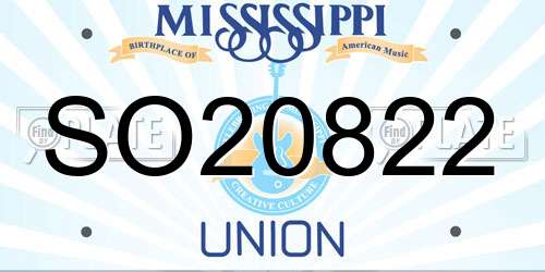 SO20822 Mississippi License Plate