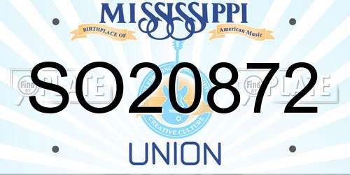 SO20872 Mississippi License Plate