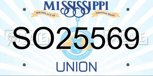 SO25569 Mississippi License Plate