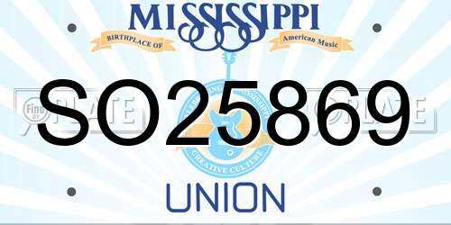 SO25869 Mississippi License Plate