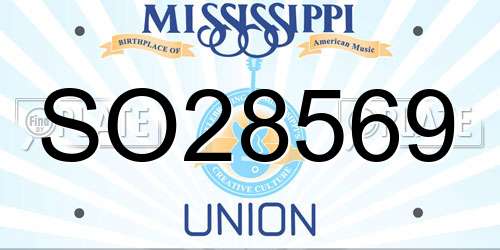 SO28569 Mississippi License Plate
