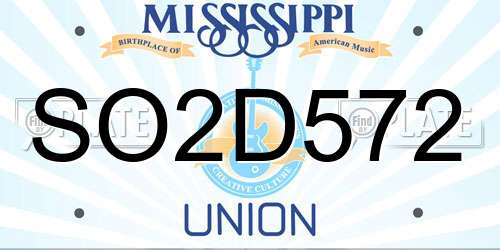 SO2D572 Mississippi License Plate