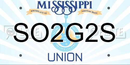 SO2G2S Mississippi License Plate