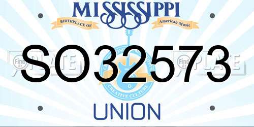 SO32573 Mississippi License Plate