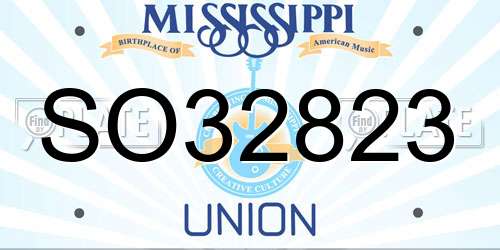 SO32823 Mississippi License Plate