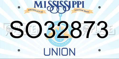 SO32873 Mississippi License Plate