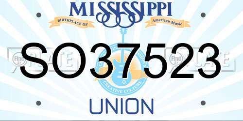 SO37523 Mississippi License Plate