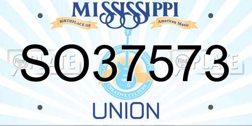 SO37573 Mississippi License Plate