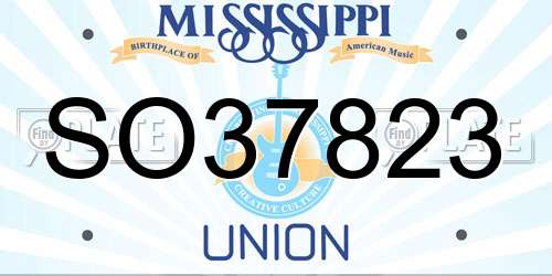 SO37823 Mississippi License Plate