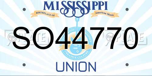 SO44770 Mississippi License Plate